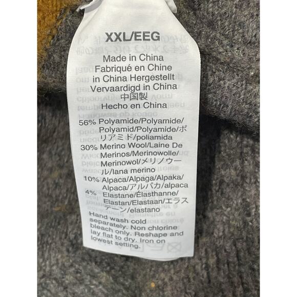 MADEWELL Women's Sweater Sz-2XL Orange /Cream Wool Alpaca Blend Striped Cardigan - Picture 10 of 13